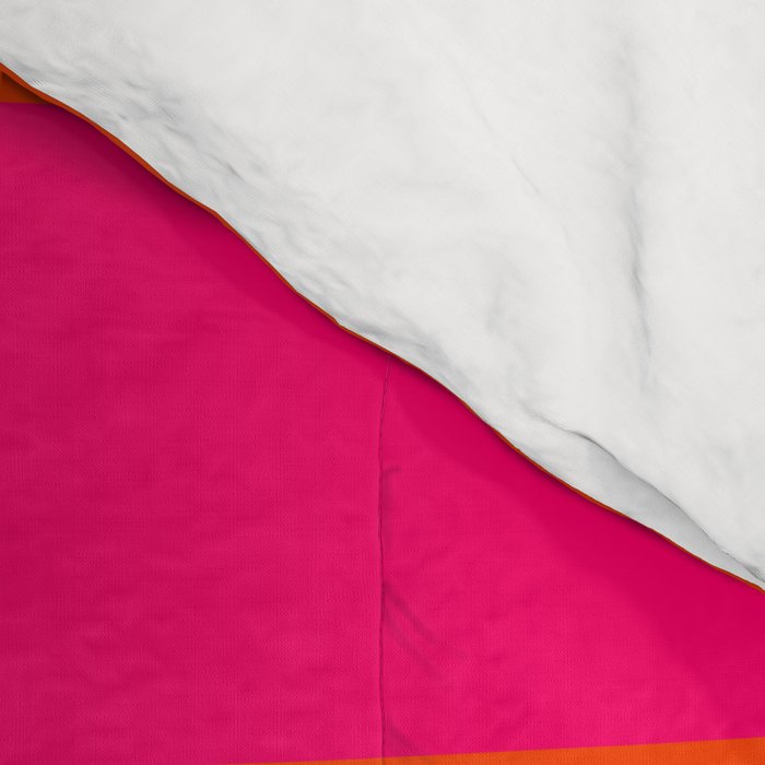 Bright Neon Pink and Orange Horizontal Cabana Tent Stripes Comforter Gallery Image 4
