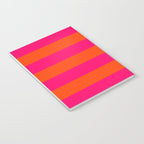 Bright Neon Pink and Orange Horizontal Cabana Tent Stripes Notebook Gallery Image 3