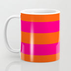 Bright Neon Pink and Orange Horizontal Cabana Tent Stripes Coffee Mug Gallery Image 3