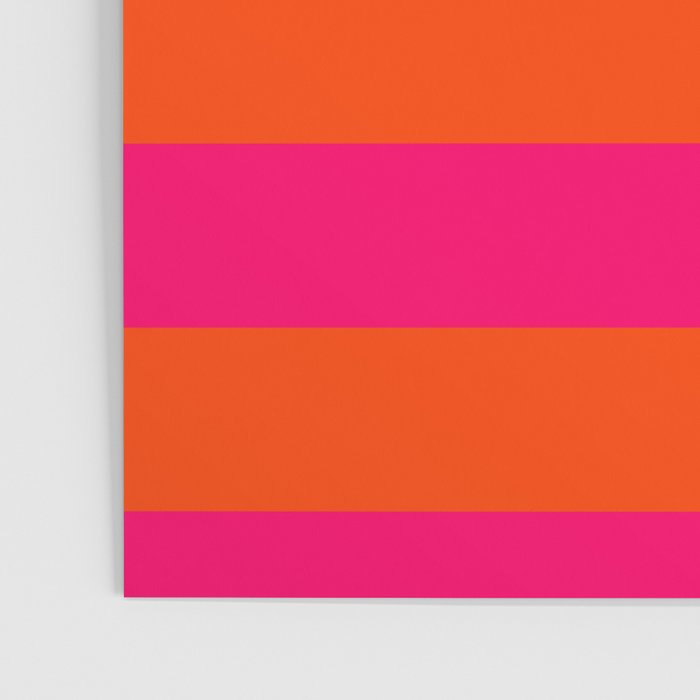 Bright Neon Pink and Orange Horizontal Cabana Tent Stripes Poster Gallery Image 3