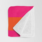 Bright Neon Pink and Orange Horizontal Cabana Tent Stripes Throw Blanket Gallery Image 3
