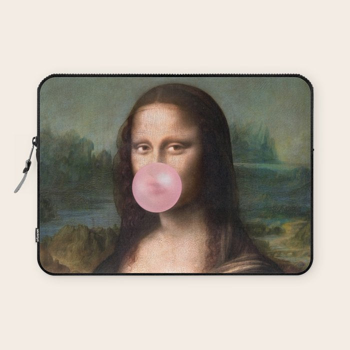  Mona Lisa Bubble Gum Laptop Sleeve Gallery Image 1