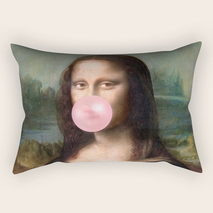  Mona Lisa Bubble Gum Rectangular Pillow Gallery Image 1