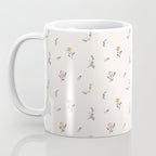 Sweet Pea Ditsy Floral - Pink, Charcoal, Mustard, Sage Coffee Mug Gallery Image 3