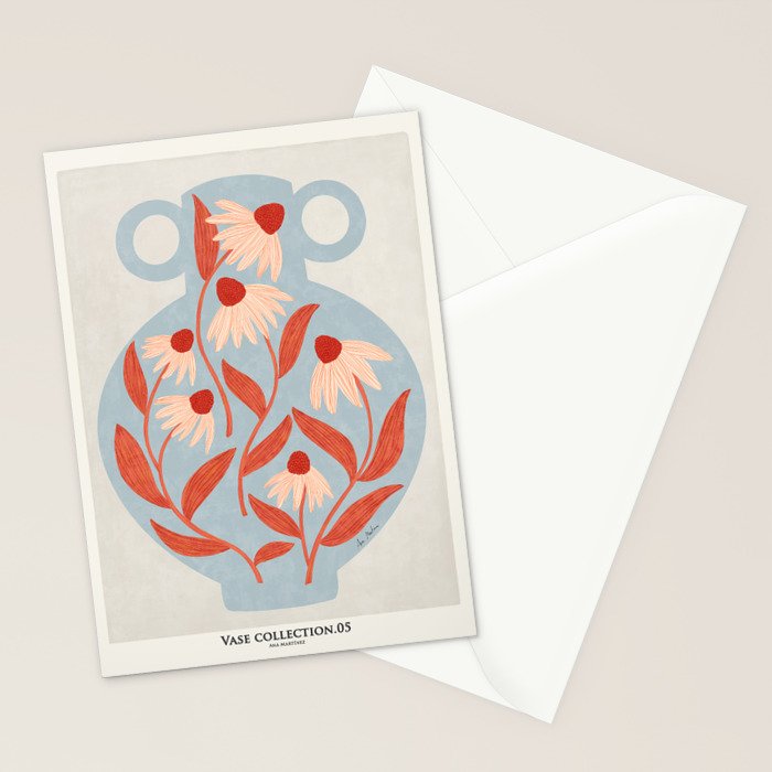 Blue Vase of Daisies Collection Stationery Card Gallery Image 2