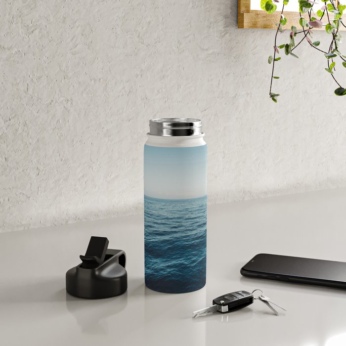 ocean, water, blue sky  -  horizon over water - seascape photography Water Bottle Gallery Image 4