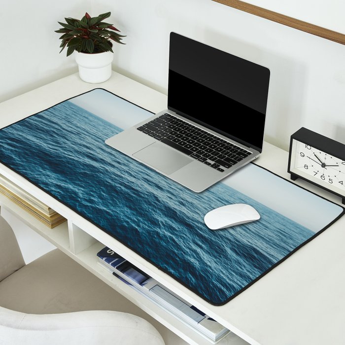 ocean, water, blue sky  -  horizon over water - seascape photography Desk Mat Gallery Image 2