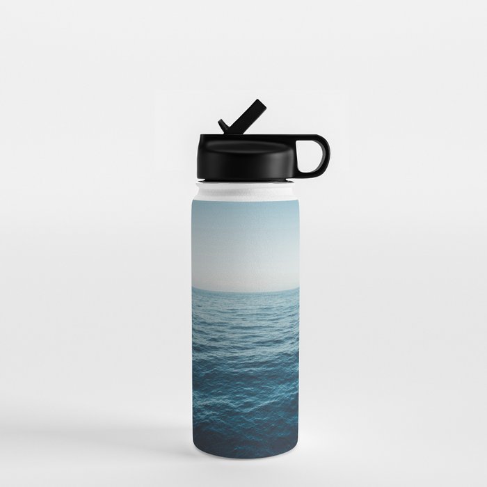 ocean, water, blue sky  -  horizon over water - seascape photography Water Bottle Gallery Image 1