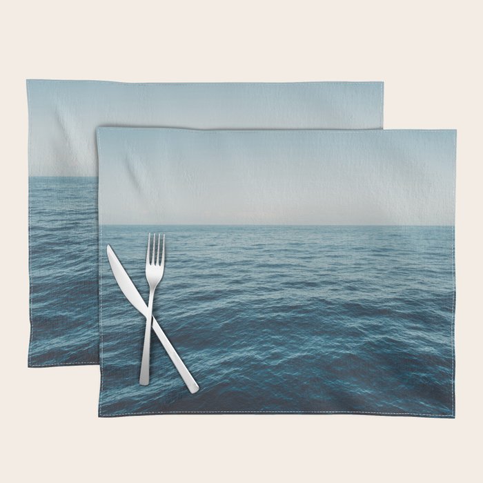 ocean, water, blue sky  -  horizon over water - seascape photography Placemat Gallery Image 1