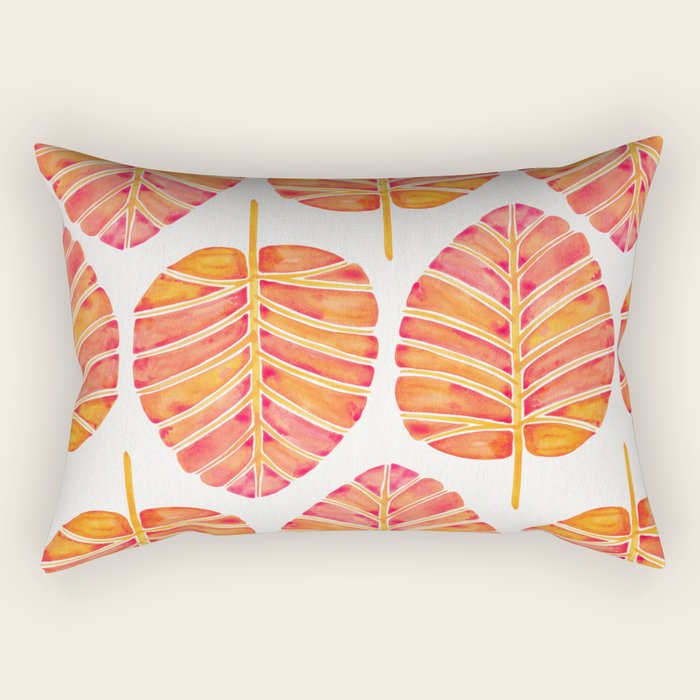 Elephant Ear Alocasia - Peach Palette Rectangular Pillow Gallery Image 2
