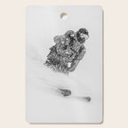 Ski Powder // Black and White Snowy Colorado Backcountry Skiing Whiteout Snowing Cutting Board Gallery Image 1