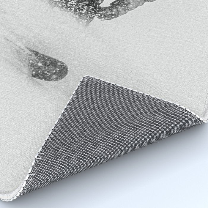 Ski Powder // Black and White Snowy Colorado Backcountry Skiing Whiteout Snowing Rug Gallery Image 4