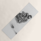 Ski Powder // Black and White Snowy Colorado Backcountry Skiing Whiteout Snowing Yoga Mat Gallery Image 1