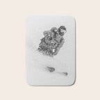 Ski Powder // Black and White Snowy Colorado Backcountry Skiing Whiteout Snowing Bath Mat Gallery Image 1