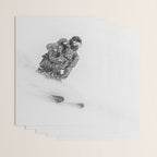 Ski Powder // Black and White Snowy Colorado Backcountry Skiing Whiteout Snowing Wrapping Paper Gallery Image 3