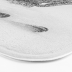 Ski Powder // Black and White Snowy Colorado Backcountry Skiing Whiteout Snowing Bath Mat Gallery Image 3