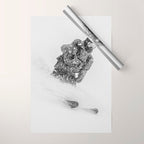 Ski Powder // Black and White Snowy Colorado Backcountry Skiing Whiteout Snowing Wrapping Paper Gallery Image 1