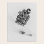 Ski Powder // Black and White Snowy Colorado Backcountry Skiing Whiteout Snowing Poster Gallery Image 4