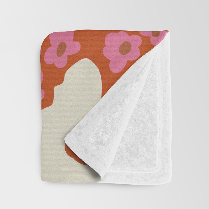 flower-pot in orange and pink Throw Blanket Gallery Image 3