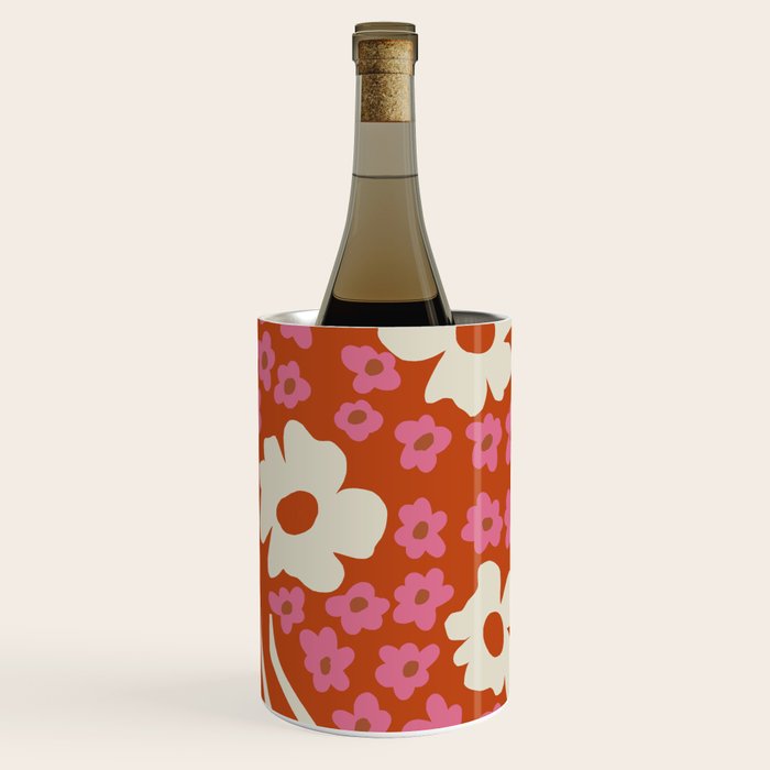 flower-pot in orange and pink Wine Chiller Gallery Image 3