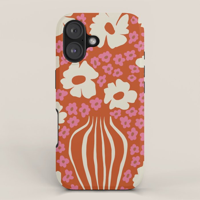 flower-pot in orange and pink iPhone Case Gallery Image 1