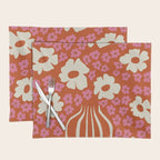 flower-pot in orange and pink Placemat Gallery Image 1