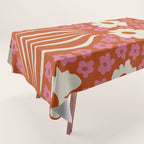 flower-pot in orange and pink Tablecloth Gallery Image 1