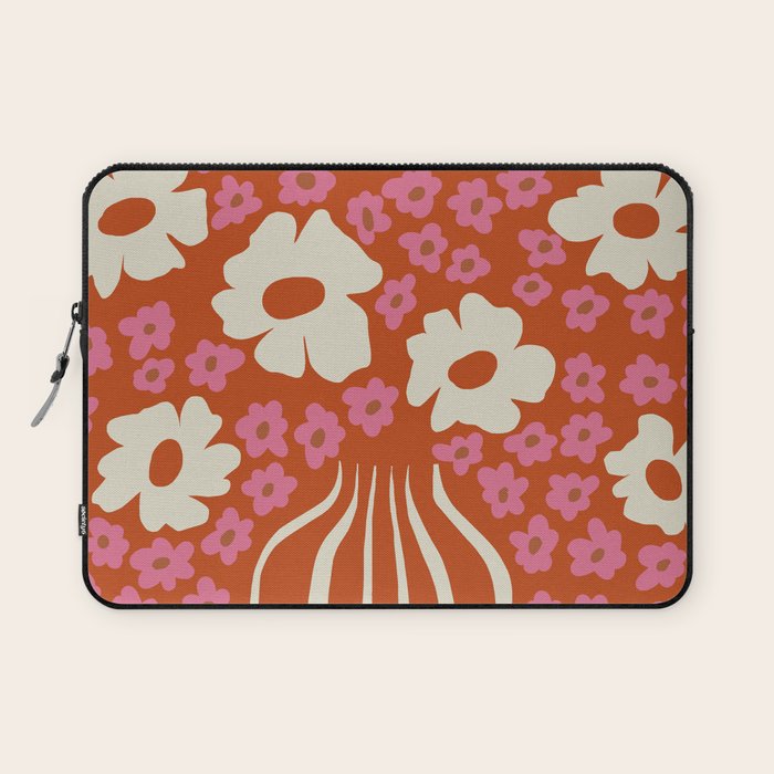 flower-pot in orange and pink Laptop Sleeve Gallery Image 1