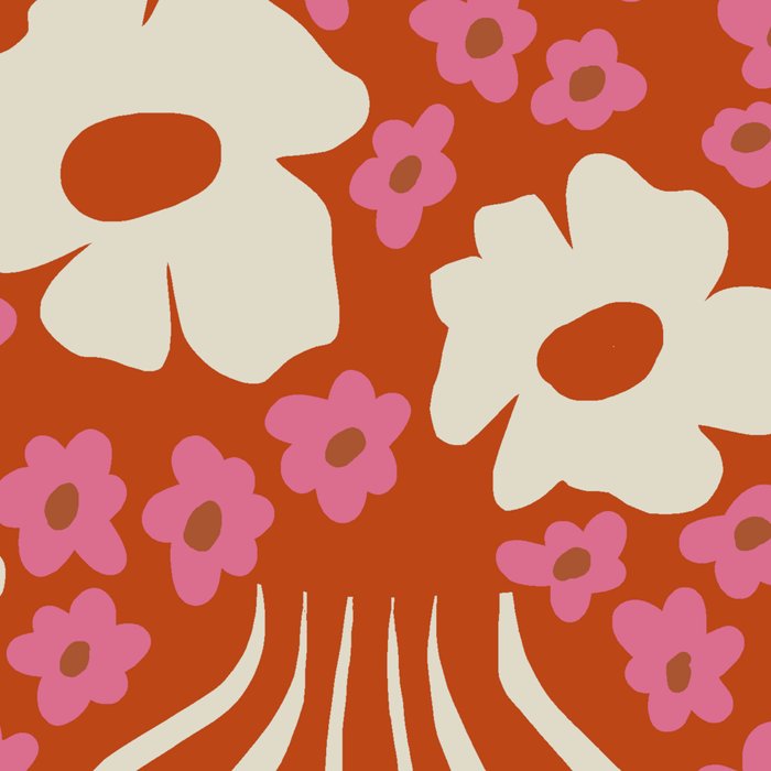flower-pot in orange and pink Coffee Mug Gallery Image 2