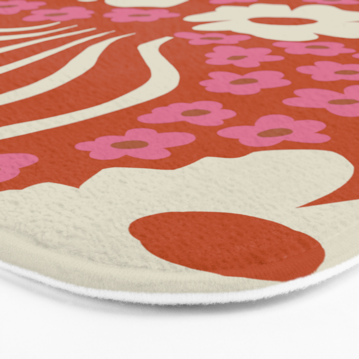 flower-pot in orange and pink Bath Mat Gallery Image 3