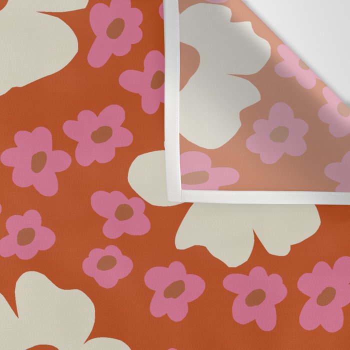 flower-pot in orange and pink Wall Tapestry Gallery Image 3