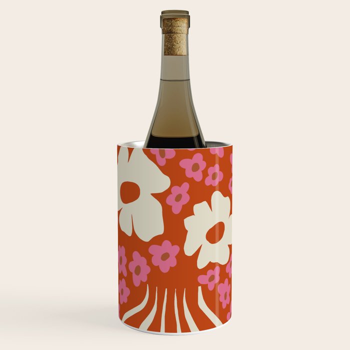 flower-pot in orange and pink Wine Chiller Gallery Image 1