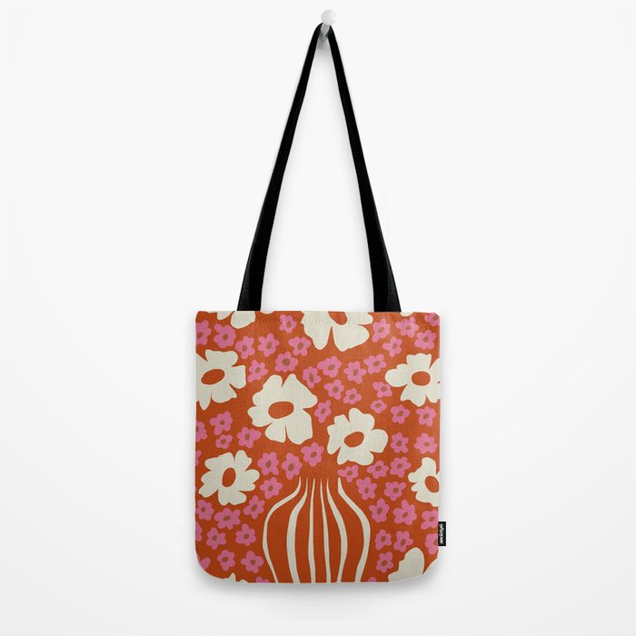 flower-pot in orange and pink Tote Bag Gallery Image 2