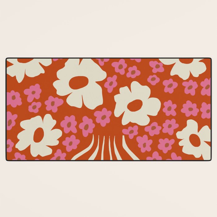 flower-pot in orange and pink Desk Mat Gallery Image 3