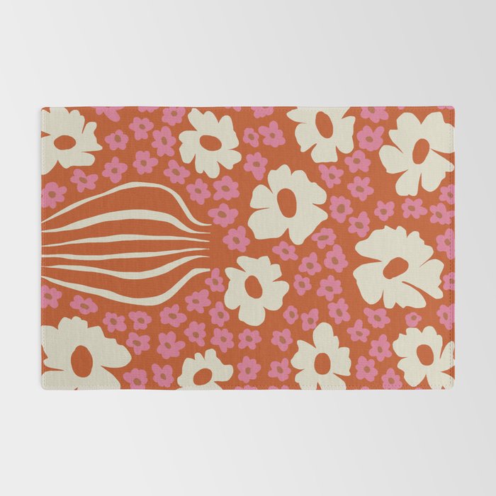 flower-pot in orange and pink Rug Gallery Image 2