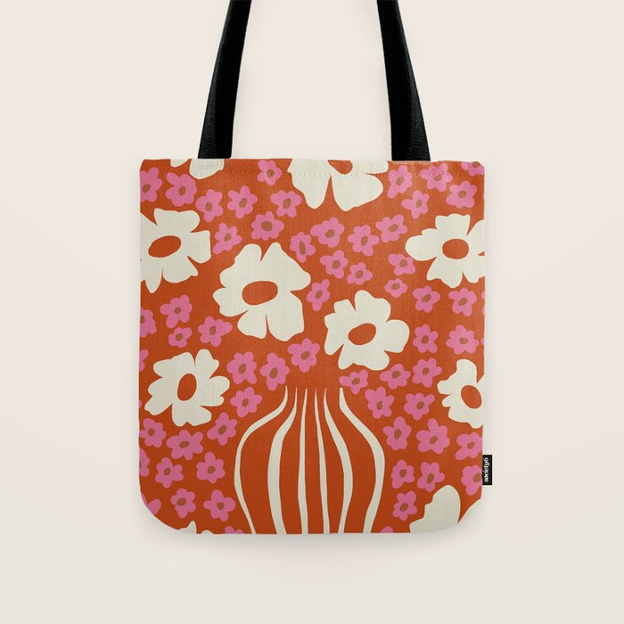 flower-pot in orange and pink Tote Bag Gallery Image 1
