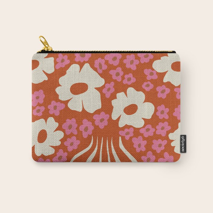 flower-pot in orange and pink Carry All Pouch Gallery Image 1