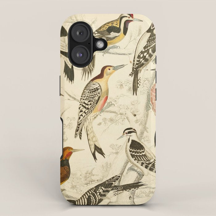 Woodpeckers from The Edinburgh Journal, 1835 (benefitting The Nature Conservancy) iPhone Case Gallery Image 1