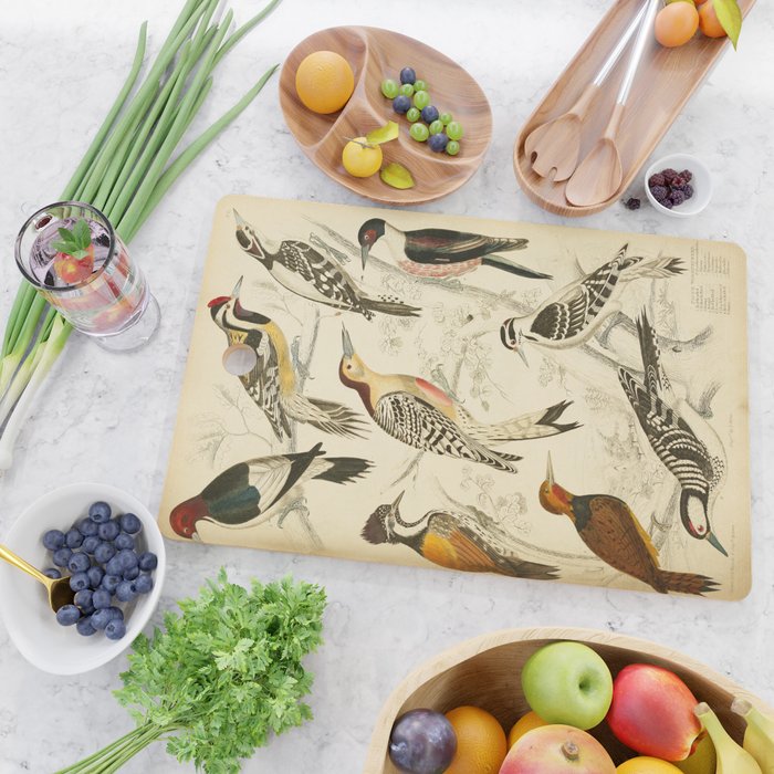 Woodpeckers from The Edinburgh Journal, 1835 (benefitting The Nature Conservancy) Cutting Board Gallery Image 2