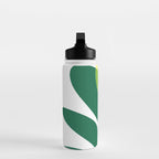 Yellow Sun Green Leaves Minimalism Water Bottle Gallery Image 3