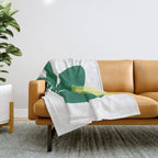 Yellow Sun Green Leaves Minimalism Throw Blanket Gallery Image 1