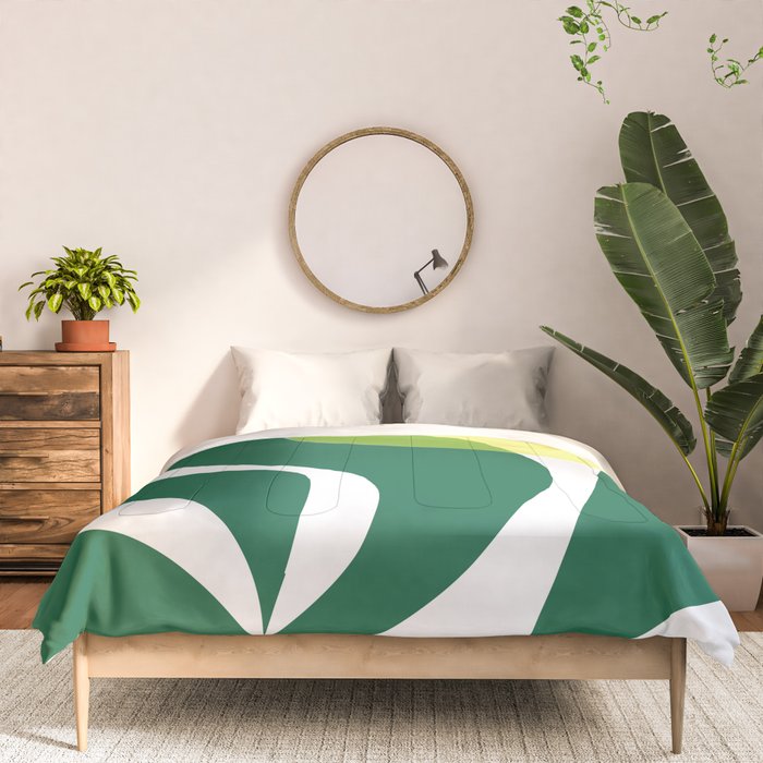 Yellow Sun Green Leaves Minimalism Comforter Gallery Image 3