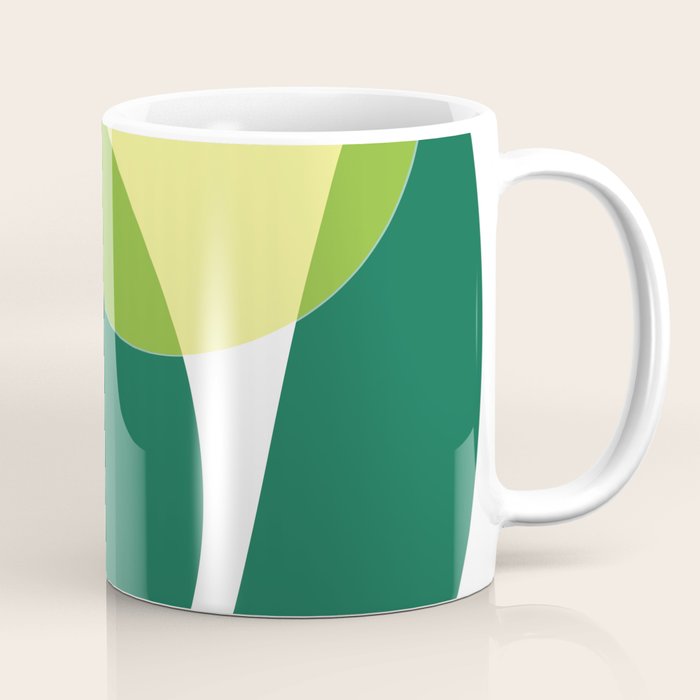 Yellow Sun Green Leaves Minimalism Coffee Mug Gallery Image 1