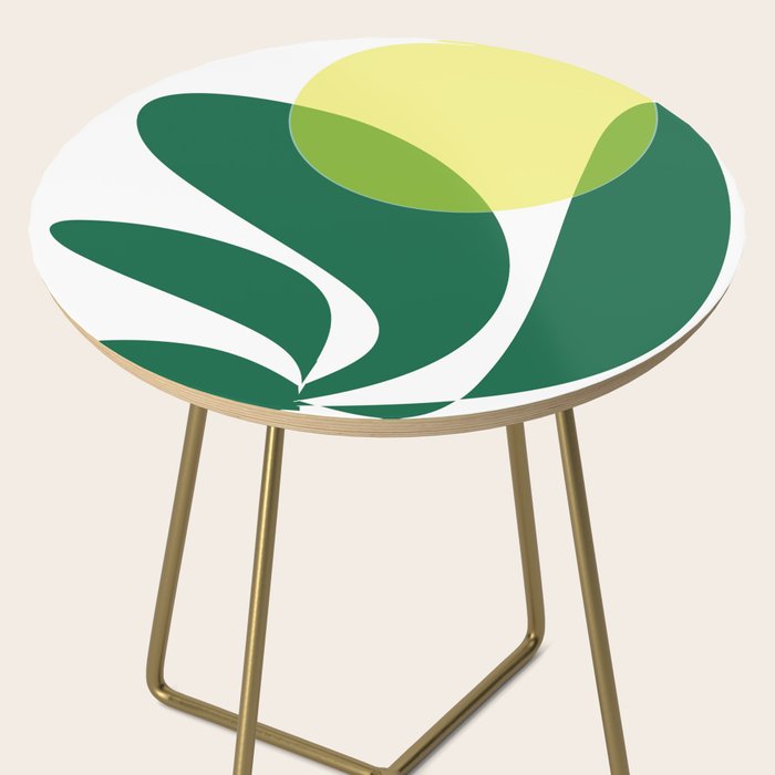 Yellow Sun Green Leaves Minimalism Side Table Gallery Image 2