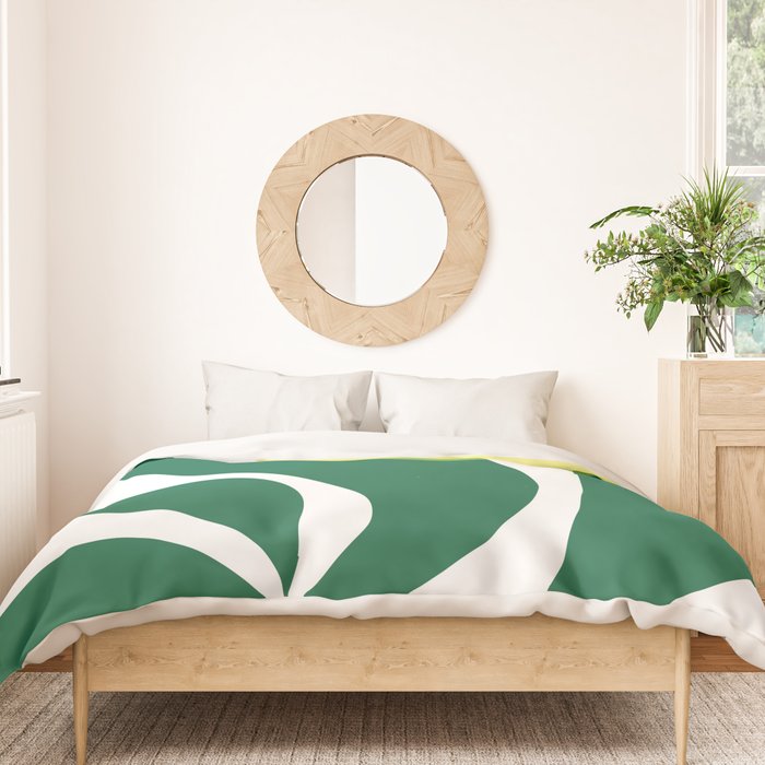 Yellow Sun Green Leaves Minimalism Duvet Cover Gallery Image 3