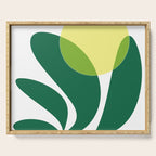 Yellow Sun Green Leaves Minimalism Serving Tray Gallery Image 1