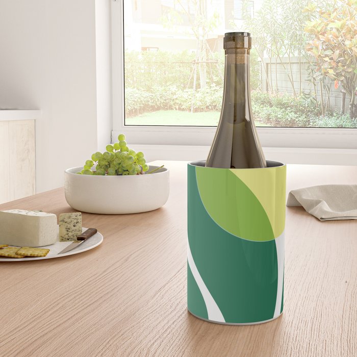 Yellow Sun Green Leaves Minimalism Wine Chiller Gallery Image 4
