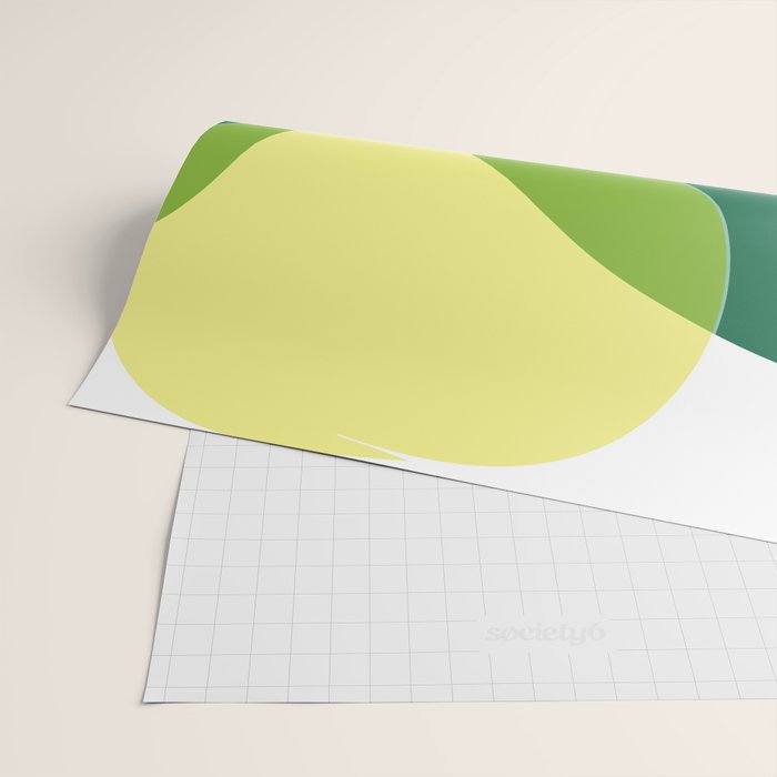 Yellow Sun Green Leaves Minimalism Wrapping Paper Gallery Image 2