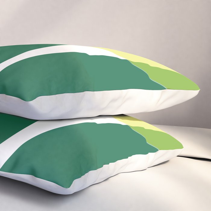 Yellow Sun Green Leaves Minimalism Pillow Sham Gallery Image 3
