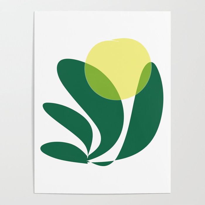 Yellow Sun Green Leaves Minimalism Poster Gallery Image 4
